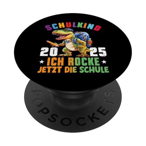 Schulkind 2025 cooler Dino Ich Rocke Jetzt Die Schule Kinder PopSockets Klebender PopGrip Schulkind 2025 cooler Dino Ich Rocke Jetzt Die Schule Kinder PopSockets Klebender PopGrip von Einschulung Kinder Kita Abschied Erstklässler