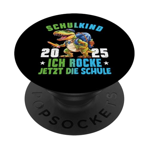 Schulkind 2025 cooler Dino Ich Rocke Jetzt Die Schule Kinder PopSockets Klebender PopGrip Schulkind 2025 cooler Dino Ich Rocke Jetzt Die Schule Kinder PopSockets Klebender PopGrip von Einschulung Kinder Kita Abschied Erstklässler