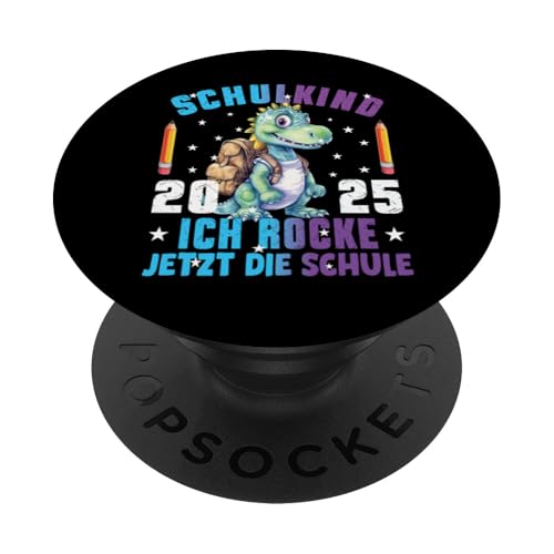 Schulkind 2025 cooler Dino Ich Rocke Jetzt Die Schule Kinder PopSockets Klebender PopGrip Schulkind 2025 cooler Dino Ich Rocke Jetzt Die Schule Kinder PopSockets Klebender PopGrip von Einschulung Kinder Kita Abschied Erstklässler