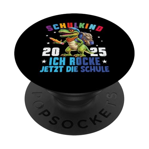 Schulkind 2025 cooler Dino Ich Rocke Jetzt Die Schule Kinder PopSockets Klebender PopGrip Schulkind 2025 cooler Dino Ich Rocke Jetzt Die Schule Kinder PopSockets Klebender PopGrip von Einschulung Kinder Kita Abschied Erstklässler