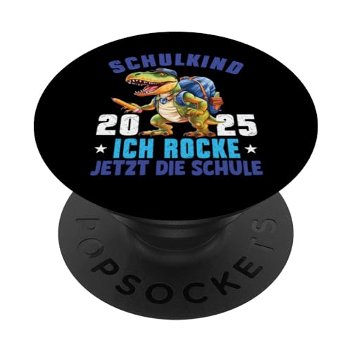 Schulkind 2025 cooler Dino Ich Rocke Jetzt Die Schule Kinder PopSockets Klebender PopGrip Schulkind 2025 cooler Dino Ich Rocke Jetzt Die Schule Kinder PopSockets Klebender PopGrip von Einschulung Kinder Kita Abschied Erstklässler