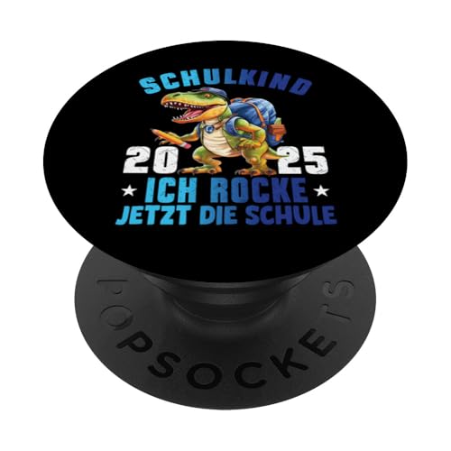 Schulkind 2025 cooler Dino Ich Rocke Jetzt Die Schule Kinder PopSockets Klebender PopGrip Schulkind 2025 cooler Dino Ich Rocke Jetzt Die Schule Kinder PopSockets Klebender PopGrip von Einschulung Kinder Kita Abschied Erstklässler