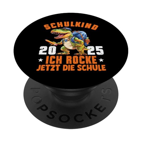 Schulkind 2025 cooler Dino Ich Rocke Jetzt Die Schule Kinder PopSockets Klebender PopGrip Schulkind 2025 cooler Dino Ich Rocke Jetzt Die Schule Kinder PopSockets Klebender PopGrip von Einschulung Kinder Kita Abschied Erstklässler