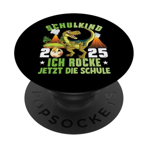 Schulkind 2025 cooler Dino Ich Rocke Jetzt Die Schule Kinder PopSockets Klebender PopGrip Schulkind 2025 cooler Dino Ich Rocke Jetzt Die Schule Kinder PopSockets Klebender PopGrip von Einschulung Kinder Kita Abschied Erstklässler