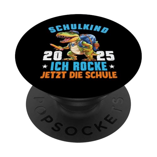 Schulkind 2025 cooler Dino Ich Rocke Jetzt Die Schule Kinder PopSockets Klebender PopGrip Schulkind 2025 cooler Dino Ich Rocke Jetzt Die Schule Kinder PopSockets Klebender PopGrip von Einschulung Kinder Kita Abschied Erstklässler