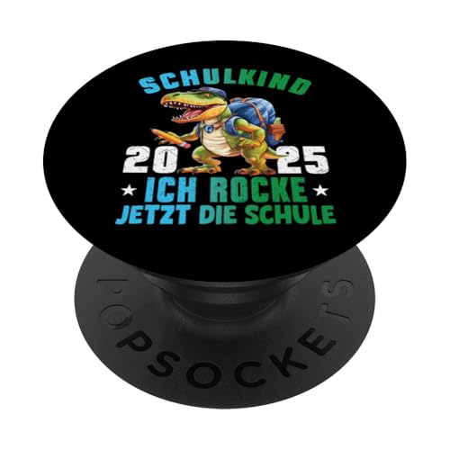 Schulkind 2025 cooler Dino Ich Rocke Jetzt Die Schule Kinder PopSockets Klebender PopGrip Schulkind 2025 cooler Dino Ich Rocke Jetzt Die Schule Kinder PopSockets Klebender PopGrip von Einschulung Kinder Kita Abschied Erstklässler