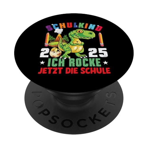 Schulkind 2025 cooler Dino Ich Rocke Jetzt Die Schule Kinder PopSockets Klebender PopGrip Schulkind 2025 cooler Dino Ich Rocke Jetzt Die Schule Kinder PopSockets Klebender PopGrip von Einschulung Kinder Kita Abschied Erstklässler