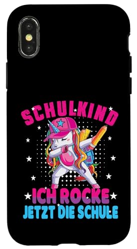Schulkind 2025 Dabbing Unicorn Ich Rocke Jetzt Die Schule Hülle für iPhone X/XS Schulkind 2025 Dabbing Unicorn Ich Rocke Jetzt Die Schule Hülle für iPhone X/XS von Einschulung Mädchen Kita Abschied Erstklässler