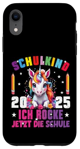 Schulkind 2025 Dabbing Unicorn Ich Rocke Jetzt Die Schule Hülle für iPhone XR Schulkind 2025 Dabbing Unicorn Ich Rocke Jetzt Die Schule Hülle für iPhone XR von Einschulung Mädchen Kita Abschied Erstklässler