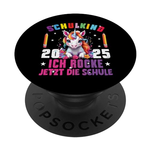 Schulkind 2025 Dabbing Unicorn Ich Rocke Jetzt Die Schule PopSockets Klebender PopGrip Schulkind 2025 Dabbing Unicorn Ich Rocke Jetzt Die Schule PopSockets Klebender PopGrip von Einschulung Mädchen Kita Abschied Erstklässler