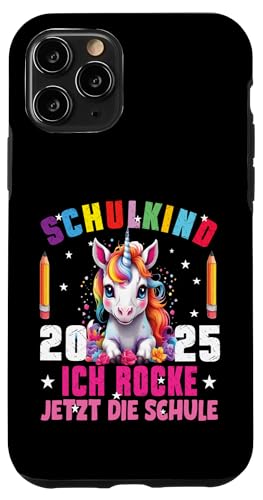 Schulkind 2025 Ich Rocke Jetzt Die Schule Dabbing Einhorn Hülle für iPhone 11 Pro von Einschulung Mädchen Kita Abschied Erstklässler