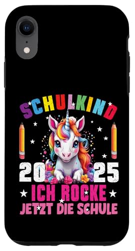 Schulkind 2025 Ich Rocke Jetzt Die Schule Dabbing Einhorn Hülle für iPhone XR Schulkind 2025 Ich Rocke Jetzt Die Schule Dabbing Einhorn Hülle für iPhone XR von Einschulung Mädchen Kita Abschied Erstklässler