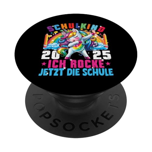Schulkind 2025 Ich Rocke Jetzt Die Schule Dabbing Einhorn PopSockets Klebender PopGrip Schulkind 2025 Ich Rocke Jetzt Die Schule Dabbing Einhorn PopSockets Klebender PopGrip von Einschulung Mädchen Kita Abschied Erstklässler