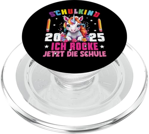 Schulkind 2025 Ich Rocke Jetzt Die Schule Dabbing Einhorn PopSockets PopGrip für MagSafe Schulkind 2025 Ich Rocke Jetzt Die Schule Dabbing Einhorn PopSockets PopGrip für MagSafe von Einschulung Mädchen Kita Abschied Erstklässler
