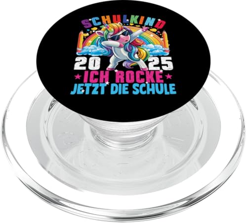 Schulkind 2025 Ich Rocke Jetzt Die Schule Dabbing Einhorn PopSockets PopGrip für MagSafe Schulkind 2025 Ich Rocke Jetzt Die Schule Dabbing Einhorn PopSockets PopGrip für MagSafe von Einschulung Mädchen Kita Abschied Erstklässler