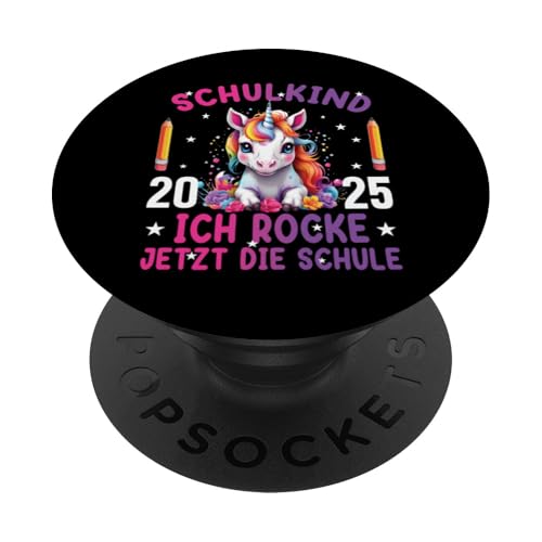 Schulkind 2025 Ich Rocke Jetzt Die Schule Einhorn - Kinder PopSockets Klebender PopGrip Schulkind 2025 Ich Rocke Jetzt Die Schule Einhorn - Kinder PopSockets Klebender PopGrip von Einschulung Mädchen Kita Abschied Erstklässler