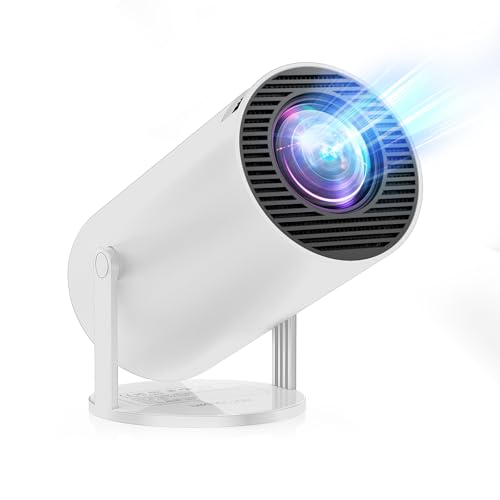 [Eingebaute Apps & Android 11.0] Mini Projektor Tragbarer 20000 Lux Projektor 4K Unterstützt 180° Rotation & Auto Keystone, Outdoor Projektor Kompatibel mit TV Stick/Windows/iOS/Android/HDMI/USB von Einyoumily