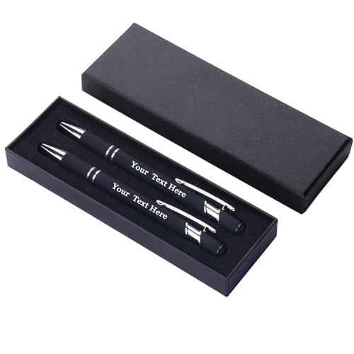 EinzigGeschenk Kugelschreiber Personalisiert Set | 2er-Pack Metall-Kugelschreiber mit Geschenkbox | Geschenk für Lehrer, Abschluss, Muttertag, Vatertag oder Mitarbeiter (Stil 5) von EinzigGeschenk
