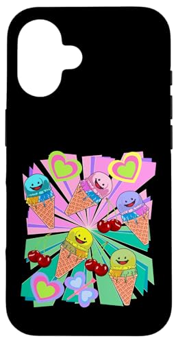 Eis Eiskrem Eiscrem Kinder Kind Mädchen Jungen Retro Kirsche Hülle für iPhone 16 Eis Eiskrem Eiscrem Kinder Kind Mädchen Jungen Retro Kirsche Hülle für iPhone 16 von Eis Eiscreme Eiskreme