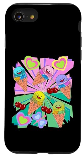 Eis Eiskrem Eiscrem Kinder Kind Mädchen Jungen Retro Kirsche Hülle für iPhone SE (2020) / 7 / 8 von Eis Eiscreme Eiskreme