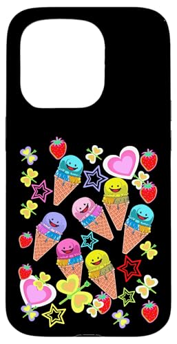 Sommer Kinder Kind Mädchen Jungen Retro 80er Eiskrem Eis Hülle für iPhone 15 Pro von Eis Eiscreme Eiskreme