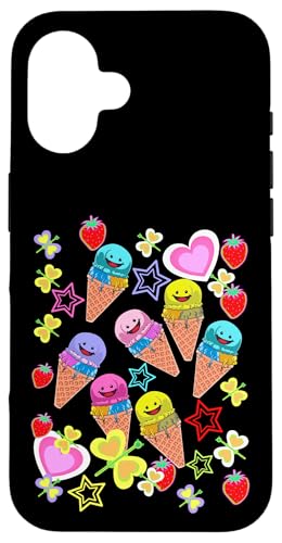 Sommer Kinder Kind Mädchen Jungen Retro 80er Eiskrem Eis Hülle für iPhone 16 Sommer Kinder Kind Mädchen Jungen Retro 80er Eiskrem Eis Hülle für iPhone 16 von Eis Eiscreme Eiskreme