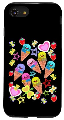 Sommer Kinder Kind Mädchen Jungen Retro 80er Eiskrem Eis Hülle für iPhone SE (2020) / 7 / 8 von Eis Eiscreme Eiskreme