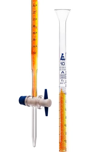 Burette mit PTFE-Absperrhahn, 10 ml, Klasse A, 0,05 ml Sub Div. Eisco Labs Borosilikatglas, ±0,03 ml, Blau Burette mit PTFE-Absperrhahn, 10 ml, Klasse A, 0,05 ml Sub Div. Eisco Labs Borosilikatglas, ±0,03 ml, Blau von Eisco