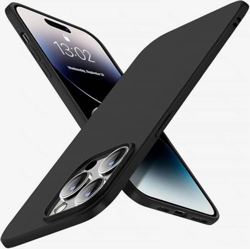 Eiselen Hülle für iPhone 14 Pro, Schwarz Ultra Dünn Soft Silikon TPU Schutzhülle, Kratzfest, rutschfest & Stoßsicher Handyhülle von Eiselen