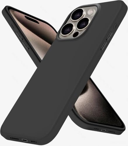 Eiselen Hülle für iPhone 15 Pro, Schwarz Ultra Dünn Soft Silikon TPU Schutzhülle, Kratzfest, rutschfest & Stoßsicher Handyhülle von Eiselen