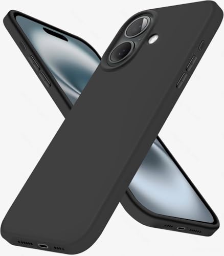 Eiselen Hülle für iPhone 16, Schwarz Ultra Dünn Soft Silikon TPU Schutzhülle, Kratzfest, rutschfest & Stoßsicher Handyhülle von Eiselen