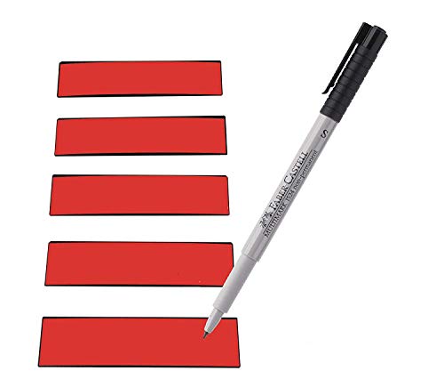Magnetstreifen Etiketten rot 100x30 mm - 25 Stück - beschreibbar incl. Stift von EisenRon