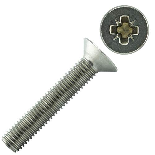 Eisenwaren2000 | M2,5 x 16 mm Senkkopfschrauben mit Kreuzschlitz Z (5 Stück) - DIN 965 - ISO 7046 Senkkopf Schrauben - Gewindeschrauben - Vollgewinde - Edelstahl A2 V2A - rostfrei von Eisenwaren2000