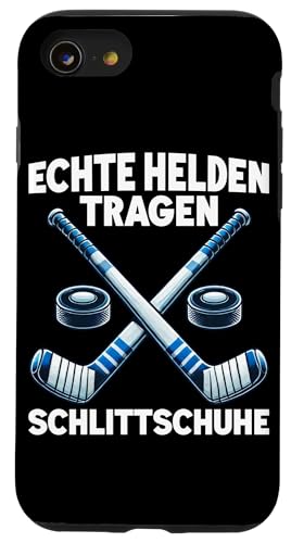 Echte Helden Tragen Schlittschuhe Eishockey Wintersport Fan Hülle für iPhone SE (2020) / 7 / 8 von Eishockeyspieler Eishockey Hockey Eishockeysport