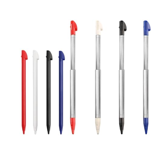 Eitonbu 3DS XL Stylus Pen, 8-in-1 für Nintendo 3DS, Ersatz-Stylus, kompatibel mit Nintendo 3DS XL, einziehbarer Metallstift, 2 Kombinationen, 8 Stück von Eitonbu