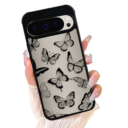 Eiyikof Kompatibel mit Google Pixel 9 Pro XL Hülle mit süßem schwarzem Schmetterling, luxuriöser stoßfester Schutz und schlanker Dünn, für Google Pixel 9 Pro XL, transparente Hülle für Damen und Eiyikof Kompatibel mit Google Pixel 9 Pro XL Hülle mit süßem schwarzem Schmetterling, luxuriöser stoßfester Schutz und schlanker Dünn, für Google Pixel 9 Pro XL, transparente Hülle für Damen und von Eiyikof
