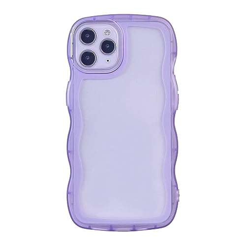 Eiyikof Kompatibel mit iPhone 11 Pro, transparente Hülle, niedlich, einfarbig, lockiger Wellenrahmen, transparent, weiches Silikon, kratzfest, stoßfest, schützend, schlanke Hülle für Damen und Eiyikof Kompatibel mit iPhone 11 Pro, transparente Hülle, niedlich, einfarbig, lockiger Wellenrahmen, transparent, weiches Silikon, kratzfest, stoßfest, schützend, schlanke Hülle für Damen und von Eiyikof