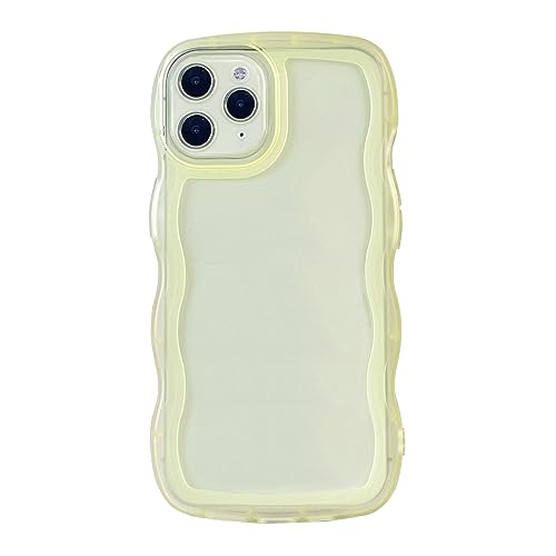 Eiyikof Kompatibel mit iPhone 11 Pro, transparente Hülle, niedlich, einfarbig, lockiger Wellenrahmen, transparent, weiches Silikon, kratzfest, stoßfest, schützend, schlanke Schutzhülle für Damen und Eiyikof Kompatibel mit iPhone 11 Pro, transparente Hülle, niedlich, einfarbig, lockiger Wellenrahmen, transparent, weiches Silikon, kratzfest, stoßfest, schützend, schlanke Schutzhülle für Damen und von Eiyikof