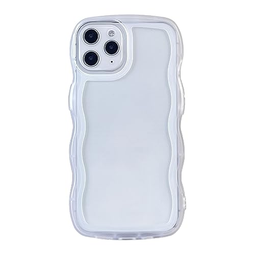 Eiyikof Kompatibel mit iPhone 11 Pro, transparente Hülle, niedlich, einfarbig, lockiger Wellenrahmen, transparent, weiches Silikon, kratzfest, stoßfest, schützende dünne Schutzhülle für Damen und Eiyikof Kompatibel mit iPhone 11 Pro, transparente Hülle, niedlich, einfarbig, lockiger Wellenrahmen, transparent, weiches Silikon, kratzfest, stoßfest, schützende dünne Schutzhülle für Damen und von Eiyikof