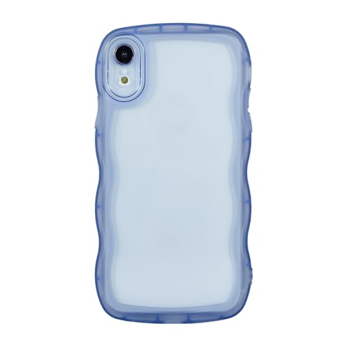 Eiyikof Kompatibel mit iPhone XR, transparente Hülle, niedlich, einfarbig, lockiger Wellenrahmen, transparent, weiches Silikon, kratzfest, stoßfest, schützende dünne Hülle für Damen und Mädchen, Blau Eiyikof Kompatibel mit iPhone XR, transparente Hülle, niedlich, einfarbig, lockiger Wellenrahmen, transparent, weiches Silikon, kratzfest, stoßfest, schützende dünne Hülle für Damen und Mädchen, Blau von Eiyikof