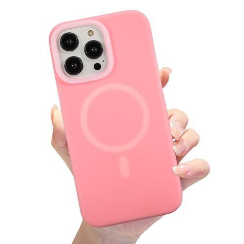 Eiyikof MagSafe-Schutzhülle für iPhone 14 Pro Max [magnetische, niedliche Silikon-Gelee-Hülle] [weiches und angenehmes Gefühl] Stoßfeste Abdeckung für Frauen und Mädchen, Rosa von Eiyikof