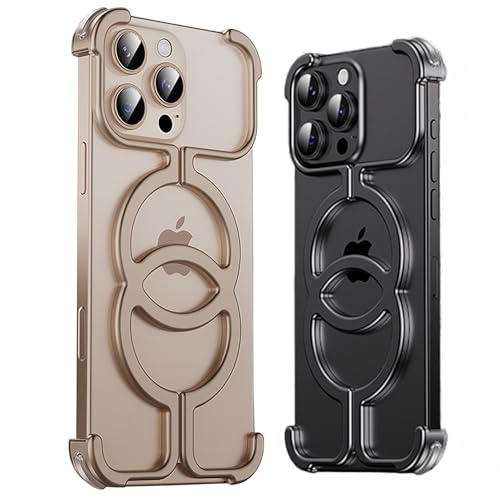 Eiyikof Schutzhülle für iPhone 16 Pro Max mit kreativem Skelett, Anti-Fall, Wärmeableitung, Metall, rahmenlos, magnetisch, Desert Gold Eiyikof Schutzhülle für iPhone 16 Pro Max mit kreativem Skelett, Anti-Fall, Wärmeableitung, Metall, rahmenlos, magnetisch, Desert Gold von Eiyikof