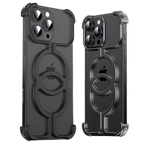 Eiyikof Schutzhülle für iPhone 16 Pro Max mit kreativem Skelett, Anti-Fall, Wärmeableitung, Metall, rahmenlos, magnetisch, Schwarz Eiyikof Schutzhülle für iPhone 16 Pro Max mit kreativem Skelett, Anti-Fall, Wärmeableitung, Metall, rahmenlos, magnetisch, Schwarz von Eiyikof