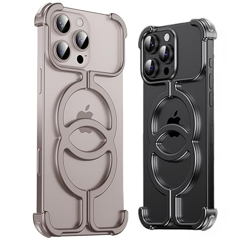 Eiyikof Schutzhülle für iPhone 16 Pro Max mit kreativem Skelett, Anti-Fall, Wärmeableitung, Metall, rahmenlos, magnetisch, Titangrau Eiyikof Schutzhülle für iPhone 16 Pro Max mit kreativem Skelett, Anti-Fall, Wärmeableitung, Metall, rahmenlos, magnetisch, Titangrau von Eiyikof
