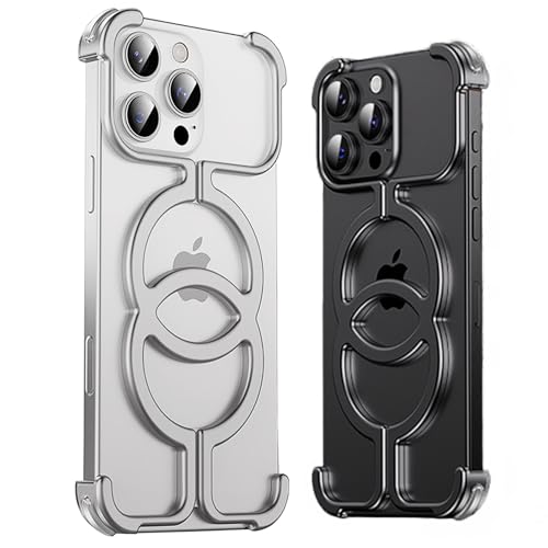 Eiyikof Schutzhülle für iPhone 16 Pro Max mit kreativem Skelett, Anti-Fall, Wärmeableitung, Metall, rahmenlos, magnetisch, silberfarben Eiyikof Schutzhülle für iPhone 16 Pro Max mit kreativem Skelett, Anti-Fall, Wärmeableitung, Metall, rahmenlos, magnetisch, silberfarben von Eiyikof