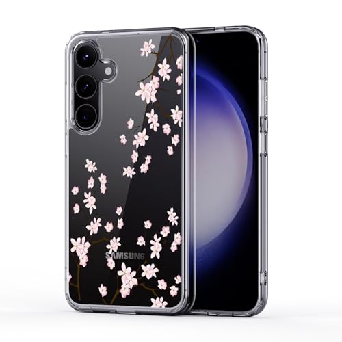 Eiyikof Transparente Schutzhülle für Galaxy S25/24, süßes Blumenmuster, militärischer Stoßschutz, für Herren, Damen, Mädchen, Rosa Eiyikof Transparente Schutzhülle für Galaxy S25/24, süßes Blumenmuster, militärischer Stoßschutz, für Herren, Damen, Mädchen, Rosa von Eiyikof