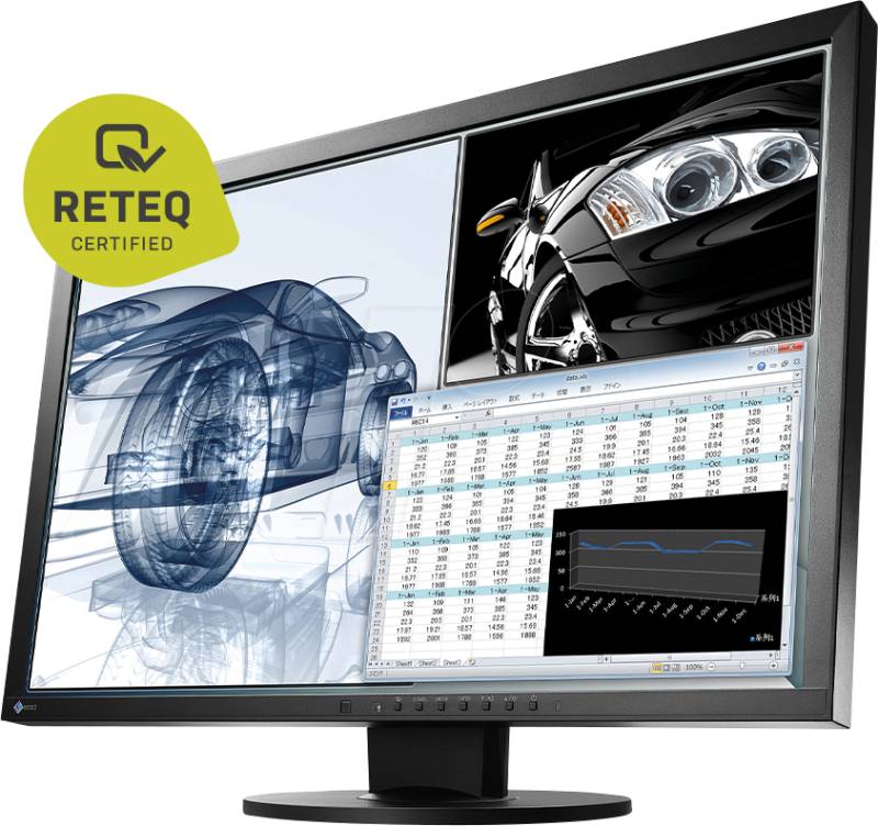 EIZO EV2430-BK-R - 61cm Monitor, USB, Lautsprecher, Pivot,  Refubished von Eizo