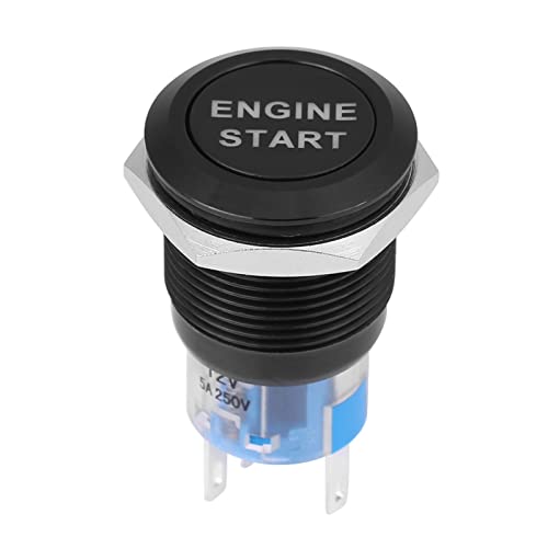 12V Auto Startknopf, 19mm Zündschloss Engine Start Button Motorstart Druckknopf Wasserdicht LED-tastenschalter Zündstarter Zündstartschalter, für Motor Traktor von Ejoyous