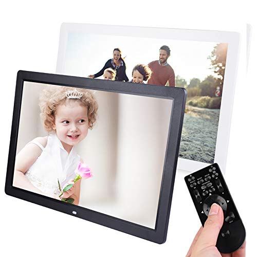 17 Zoll Digitaler Bilderrahmen, 1440 * 900HD Elektronischer Bilderrahmen Display Foto/Musik/Video-Player Kalender Wecker automatischer EIN/aus Timer mit Fernbedienung (Black) von Ejoyous