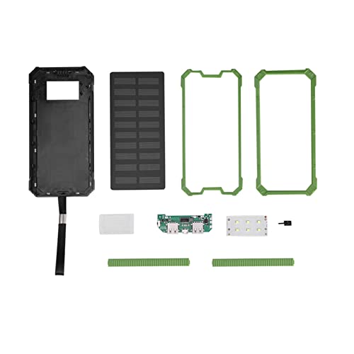 20000MAH Fast Ladedauer USB Solar Power Bank Case Kit, Tragbare Power Bank, DIY -Kit für Sport, Reisen und Outdoor -Aktivitäten (Green) von Ejoyous
